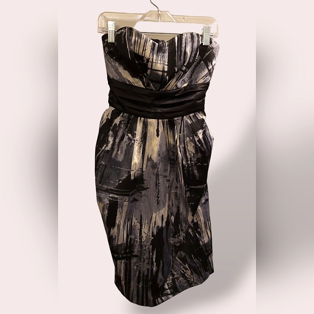 Black/Gold Party Cocktail Dress